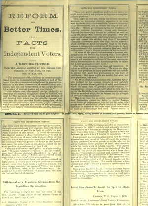Item #11198 Reform and Better Times. Facts for Independent Voters [caption title]. Samuel Tilden,...