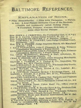 Item #16357 Piles, Fistula, Irritable Ulcer, &c., Permanently Cured without the Knife, Ecraseure,...