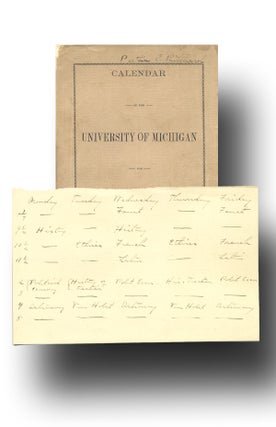 Item #16941 Calendar of the University of Michigan for 1889-90. John Dewey, University of Michigan