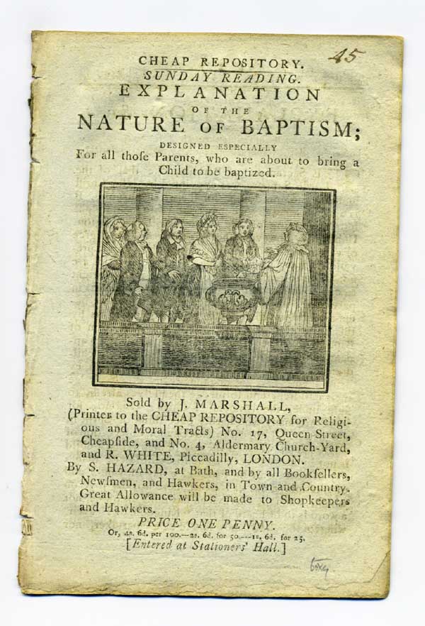Item #16976 Explanation of the Nature of Baptism; Designed Especially for all those Parents, who are about to bring a Child to be baptized. Chapbook.