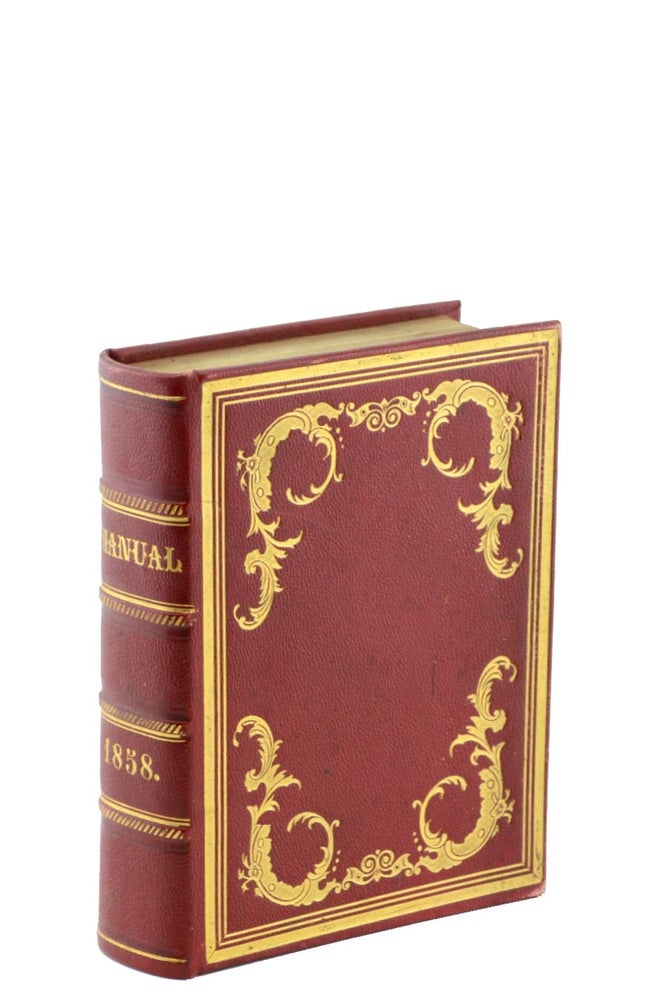 Item #18086 Manual for the Use of the Legislature of the State of New-York, for the Year 1858. American Trade Binding, Secretary of State Gideon Tucker.