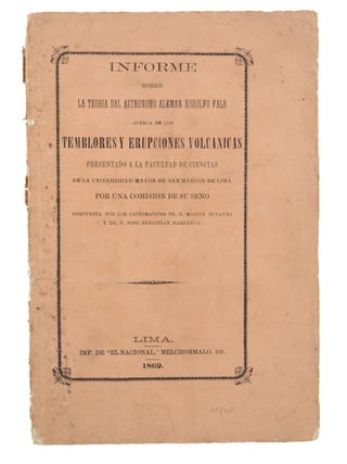 Item #18117 Informe sobre la teoria del astronomo Aleman Rodolfo Falb acerca de los temblores y...