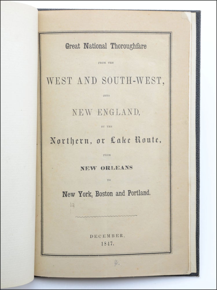Item #18548 Great National Thoroughfare from the West and South-West, into New England, by the Northern, or Lake Route, from New Orleans to New York, Boston and Portland. Illinois Central, Great Western Railway Company, Illinois.