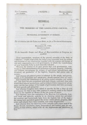 Item #18969 Memorial of the Members of the Legislative Council of the Provisional Government of...