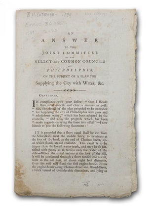 Item #19006 An Answer to the Joint Committee of the Select and Common Councils of Philadelphia,...