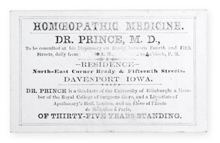 Item #19466 Homoeopathic Medicine. Dr. Prince, M. D. . . . [caption title]. George K. Prince