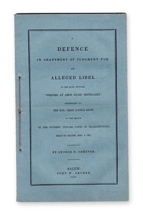 Item #19540 A Defence in Abatement of Judgment for an Alleged Libel in the Story Entitled...