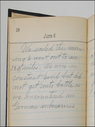 Autograph daily journal in pencil, a record of Cropsey’s naval service aboard the USS Sabalo (SP-225) during World War I.
