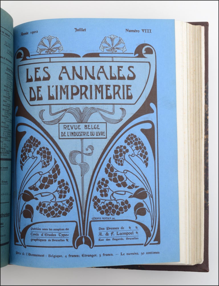 Item #20770 Les Annales de l&rsquo;Imprimerie: Revue Belge de l&rsquo;Industrie du Livre [wrapper title]. A. Leempoel, printers F.