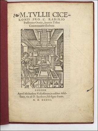 Item #21069 M. Tullii Ciceronis pro C. Rabirio Posthumo Oratio, Ioannis Tislini Commentario...