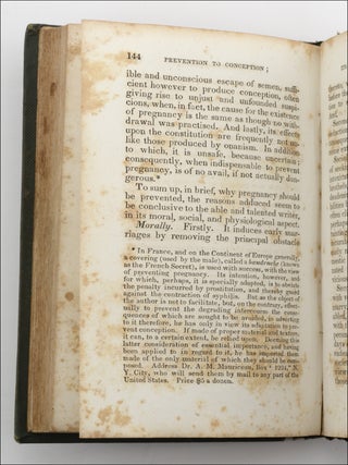 The Married Woman’s Private Medical Companion, Embracing the Treatment of Menstruation, or Monthly Turns, During their Stoppage, Irregularity, or Entire Suppression. Pregnancy, and How it May be Determined . . . By Dr. A. M. Mauriceau, Professor of Diseases of Women. Office, 129 Liberty street.