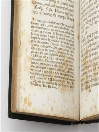 The Married Woman’s Private Medical Companion, Embracing the Treatment of Menstruation, or Monthly Turns, During their Stoppage, Irregularity, or Entire Suppression. Pregnancy, and How it May be Determined . . . By Dr. A. M. Mauriceau, Professor of Diseases of Women. Office, 129 Liberty street.