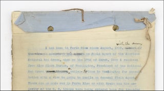Original carbon copy of typescript, with corrections and emendations, recounting Bennett’s time as the American Red Cross general eld agent in Manila during the Philippine-American War and his subsequent travel in China during the Boxer Rebellion.