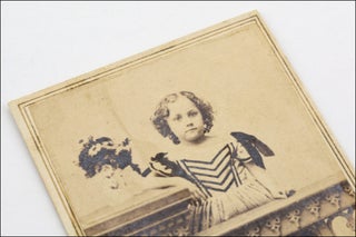Original carte de visite (CDV) studio portrait, captioned “Fannie Virginia Casseopia Lawrence. A Redeemed Slave Child, 5 years of age. Redeemed in Virginia, by Catherine S. Lawrence; baptized in Brooklyn, at Plymouth Church, by Henry Ward Beecher, May, 1863.”
