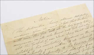 Fair copy manuscript with the caption title, “Notice.”